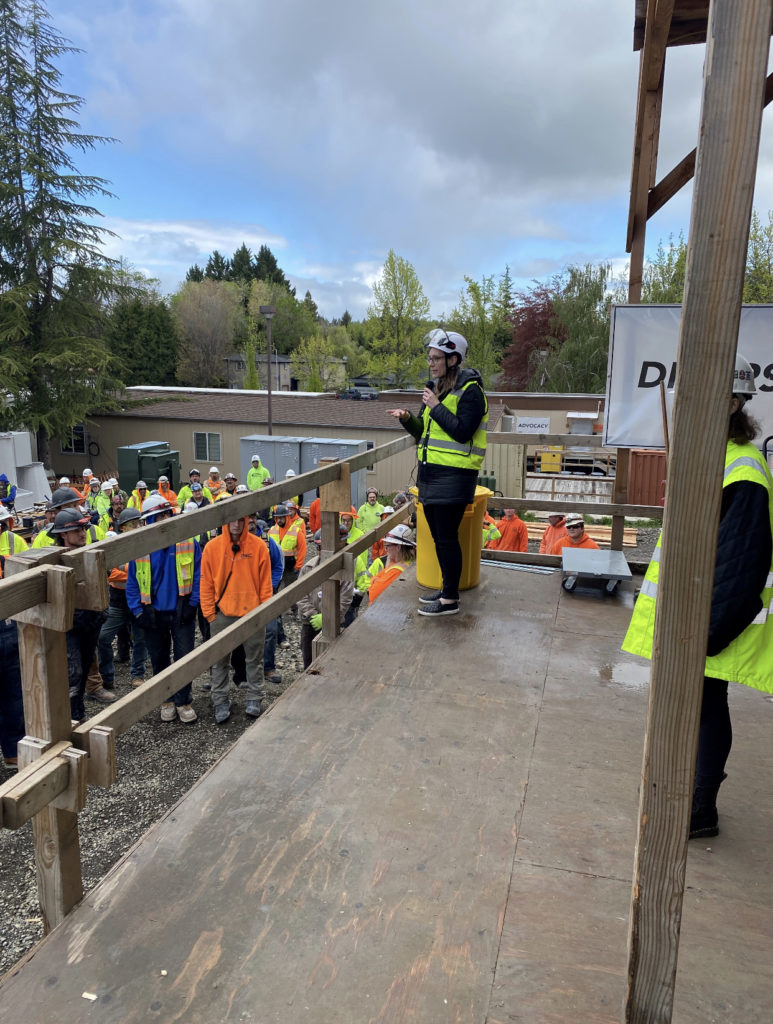Kristina Ewing leading a toolbox talk for Safety Week 2022