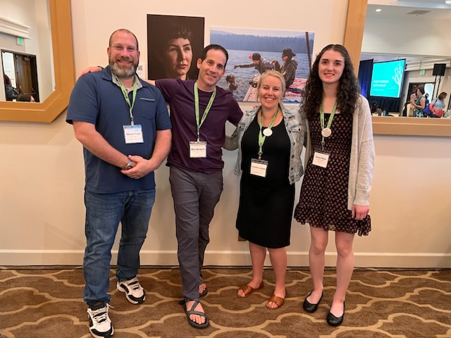 CSPP member, Steve Frost with Lines for Life employees, Max Margolis, Crystal Larson, and Anna Klein at the Oregon Suicide Prevention Conference 2022