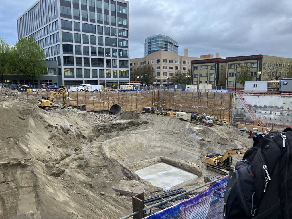View of the construction site for Max and Anna's first toolbox talk of Safety Week 2023
